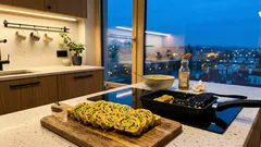 Tenké vrstvy, klidný oheň: gyeran-mari, která se krájí na úhledné kousky