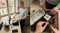 Mléčný dezert s rybízem, který ztuhne i bez želatiny. Jednoduchý recept na krájitelné kostky