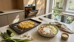 Jarní salát „Hnízdo tetřeva“ trochu jinak – pečené brambory, jogurtový dresink a jeden malý trik